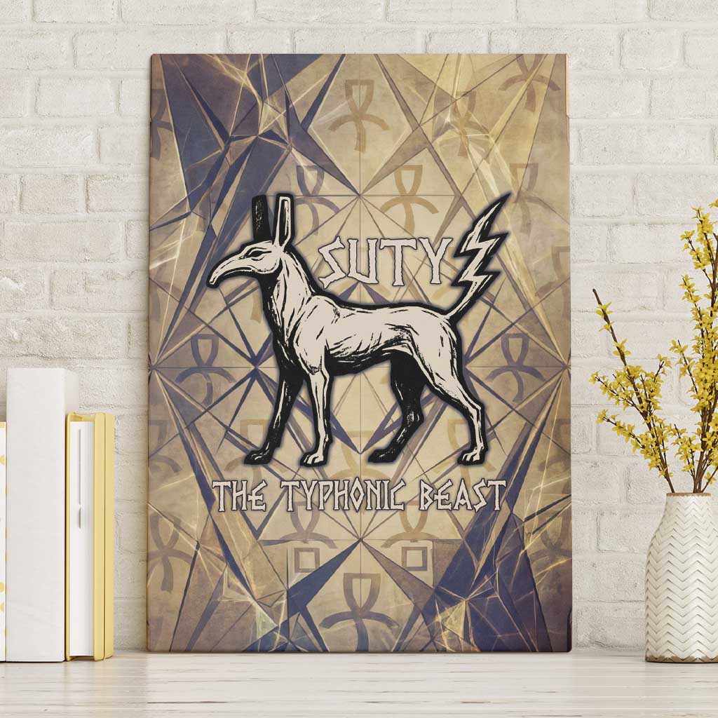Suty Canvas Wall Art with Typhonic Beast Staff Ancient Egypt Symbolism