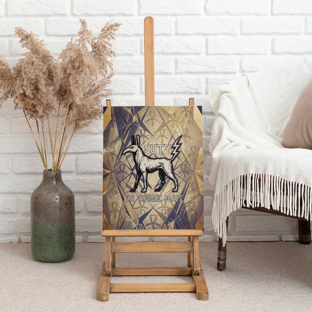 Suty Canvas Wall Art with Typhonic Beast Staff Ancient Egypt Symbolism