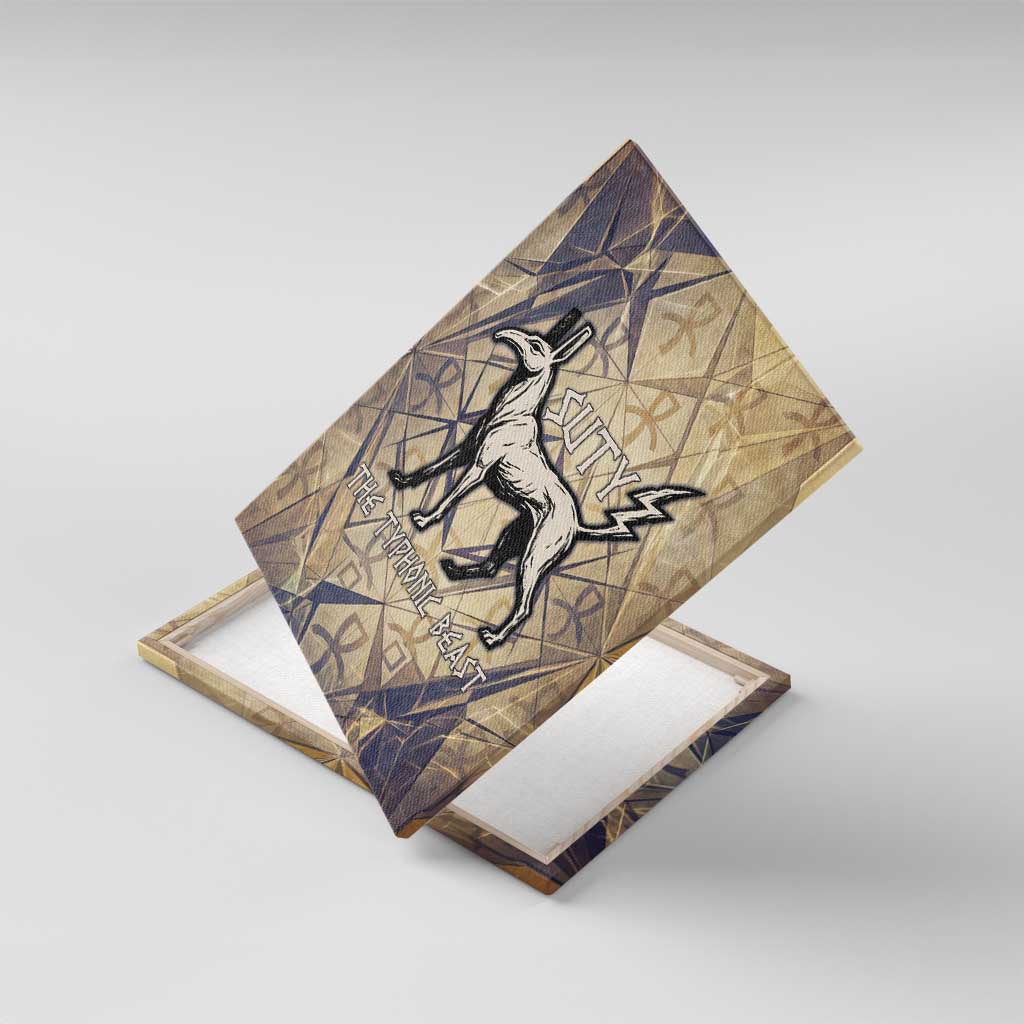 Suty Canvas Wall Art with Typhonic Beast Staff Ancient Egypt Symbolism