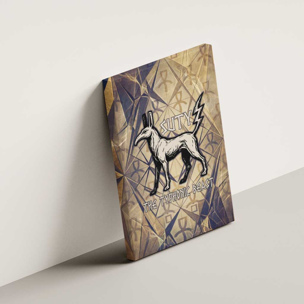 Suty Canvas Wall Art with Typhonic Beast Staff Ancient Egypt Symbolism
