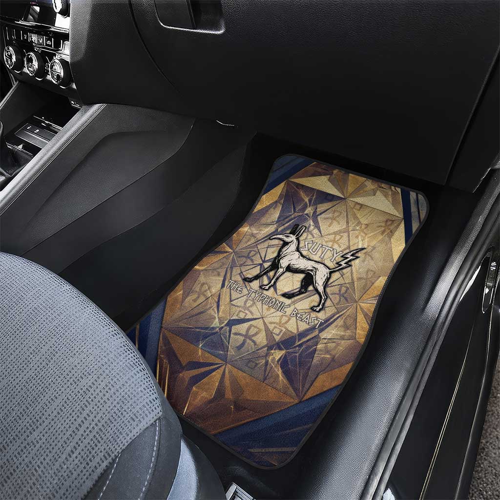 Suty Car Mats with Typhonic Beast Staff Ancient Egypt Symbolism