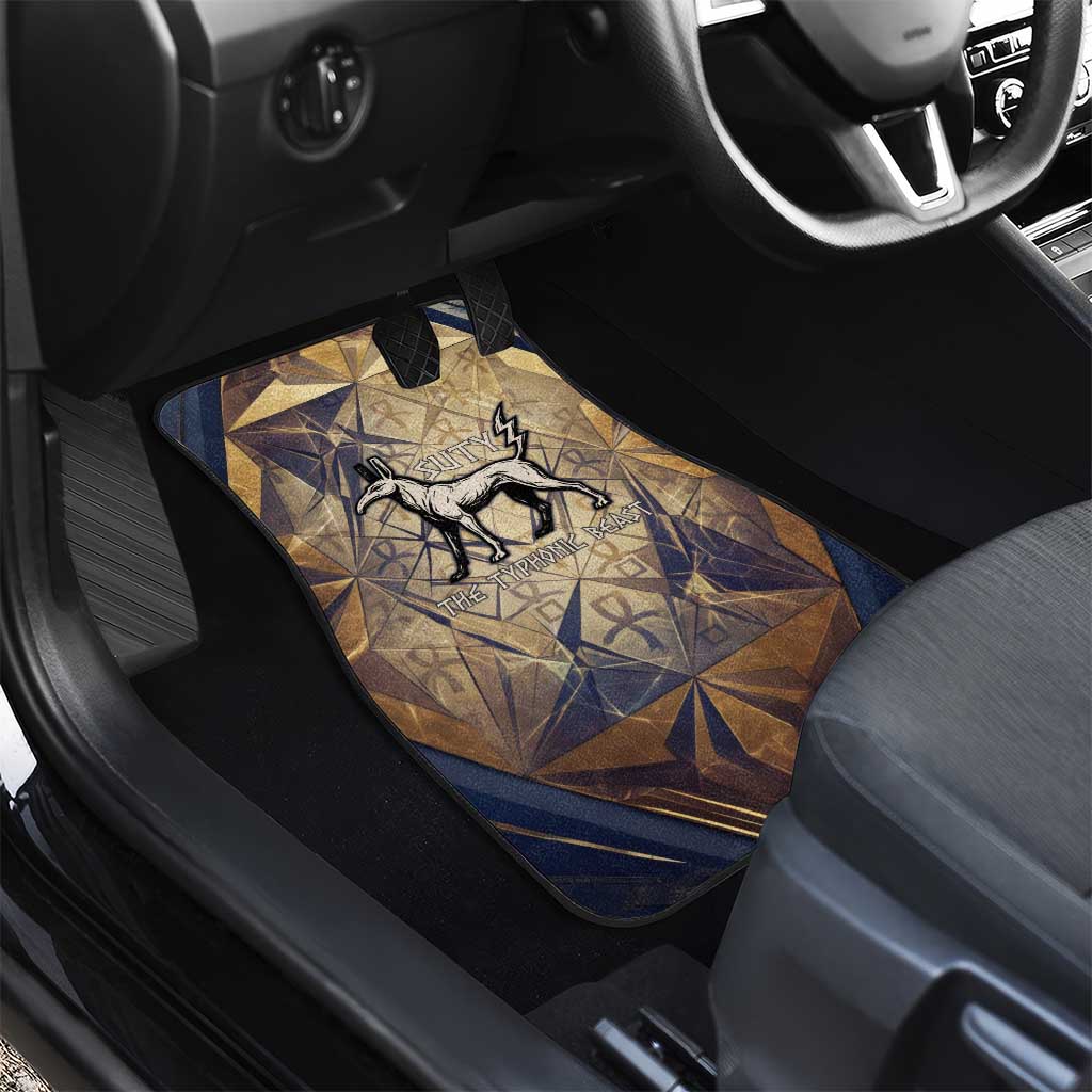 Suty Car Mats with Typhonic Beast Staff Ancient Egypt Symbolism