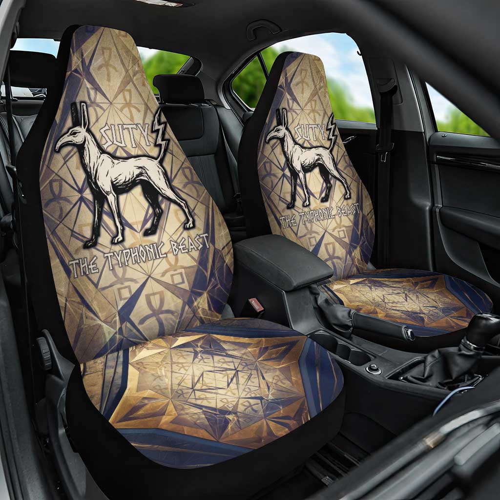 Suty Car Seat Cover with Typhonic Beast Staff Ancient Egypt Symbolism