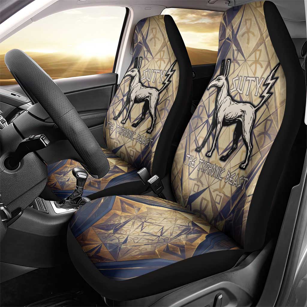 Suty Car Seat Cover with Typhonic Beast Staff Ancient Egypt Symbolism