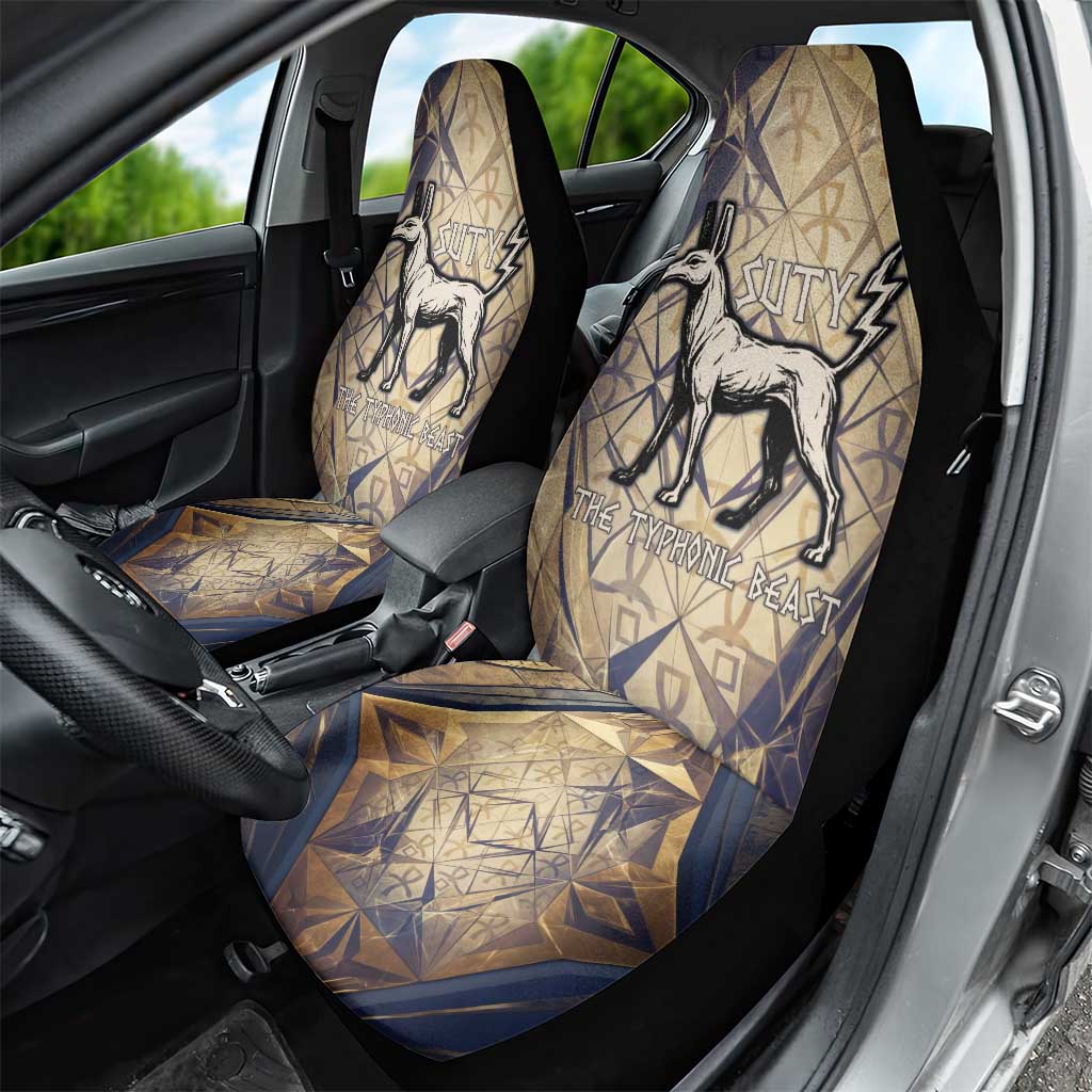 Suty Car Seat Cover with Typhonic Beast Staff Ancient Egypt Symbolism