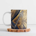 Suty Ceramic Mug with Typhonic Beast Staff Ancient Egypt Symbolism