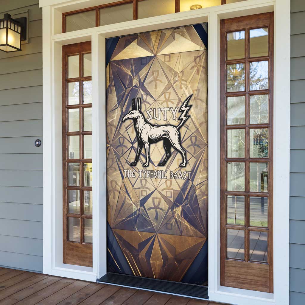 Suty Door Cover with Typhonic Beast Staff Ancient Egypt Symbolism