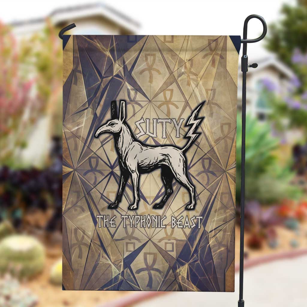 Suty Garden Flag with Typhonic Beast Staff Ancient Egypt Symbolism