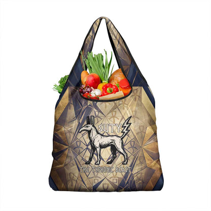 Suty Grocery Bag with Typhonic Beast Staff Ancient Egypt Symbolism