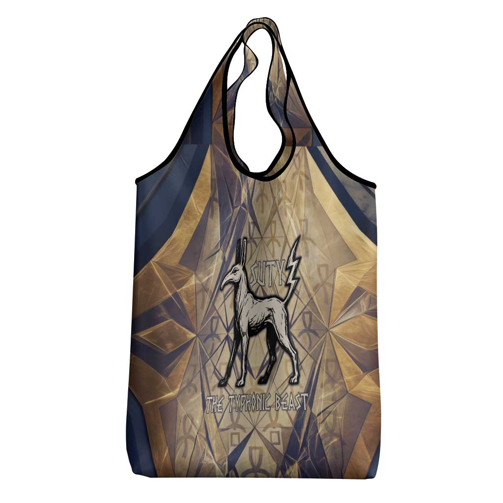 Suty Grocery Bag with Typhonic Beast Staff Ancient Egypt Symbolism