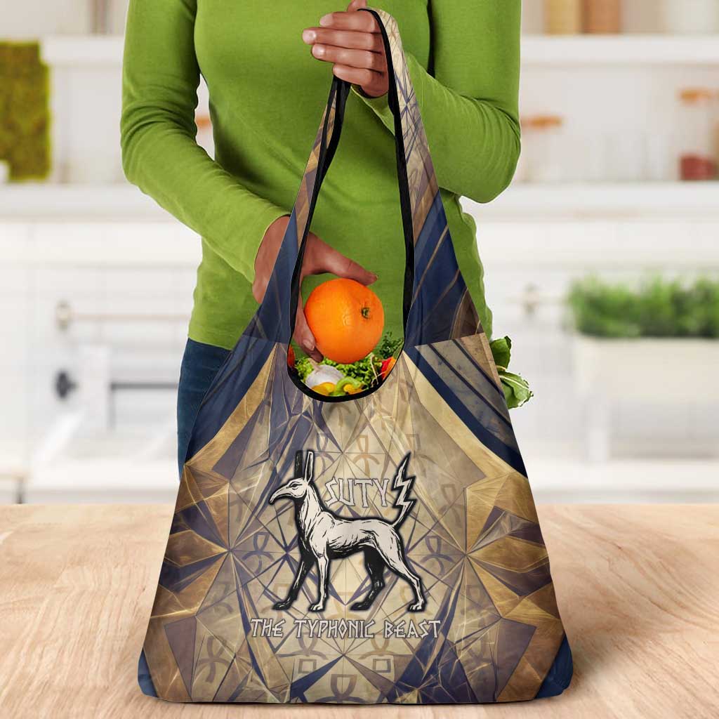 Suty Grocery Bag with Typhonic Beast Staff Ancient Egypt Symbolism