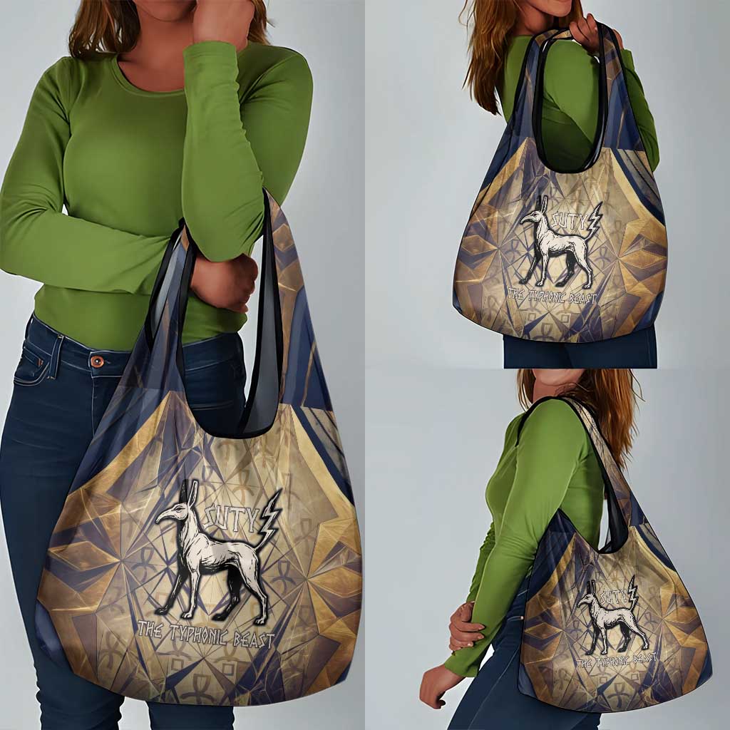Suty Grocery Bag with Typhonic Beast Staff Ancient Egypt Symbolism