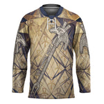 Suty Hockey Jersey with Typhonic Beast Staff Ancient Egypt Symbolism