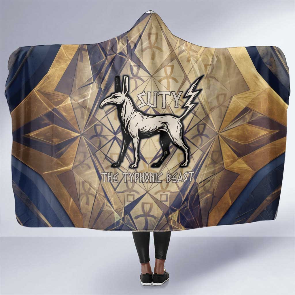 Suty Hooded Blanket with Typhonic Beast Staff Ancient Egypt Symbolism