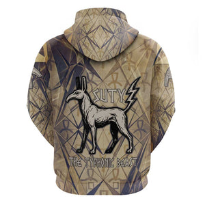 Suty Hoodie with Typhonic Beast Staff Ancient Egypt Symbolism