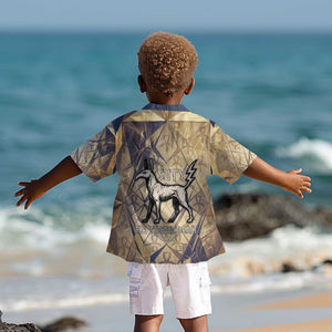 Suty Kid Hawaiian Shirt with Typhonic Beast Staff Ancient Egypt Symbolism