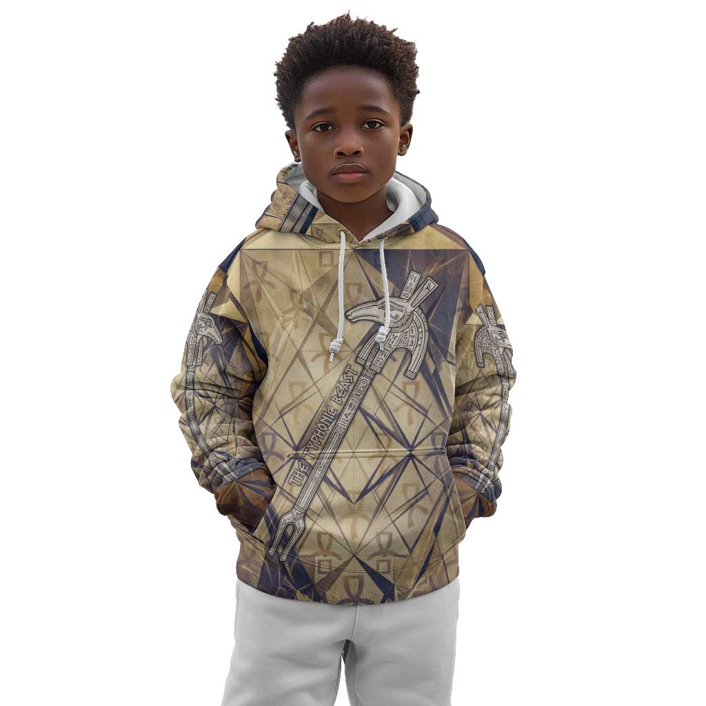 Suty Kid Hoodie with Typhonic Beast Staff Ancient Egypt Symbolism
