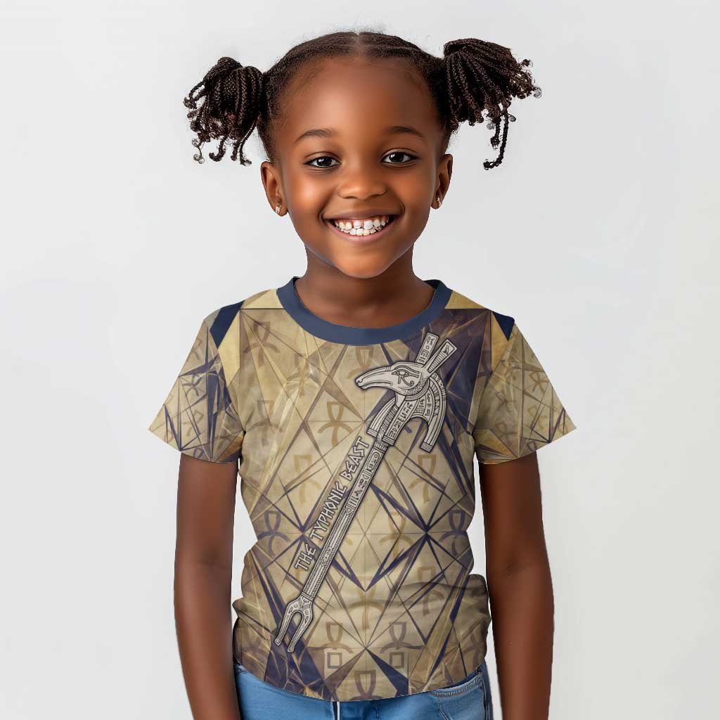 Suty Kid T shirt with Typhonic Beast Staff Ancient Egypt Symbolism
