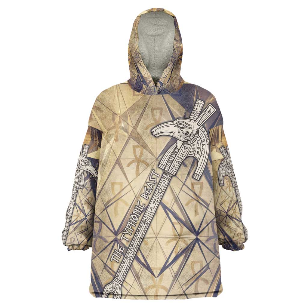 Suty Kid Wearable Blanket Hoodie with Typhonic Beast Staff Ancient Egypt Symbolism