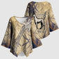 Suty Kimono Sleeve Blouse with Typhonic Beast Staff Ancient Egypt Symbolism