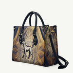 Suty Leather Bag with Typhonic Beast Staff Ancient Egypt Symbolism