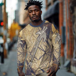 Suty Long Sleeve Shirt with Typhonic Beast Staff Ancient Egypt Symbolism