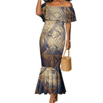 Suty Mermaid Dress with Typhonic Beast Staff Ancient Egypt Symbolism