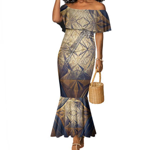 Suty Mermaid Dress with Typhonic Beast Staff Ancient Egypt Symbolism