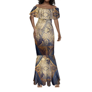 Suty Mermaid Dress with Typhonic Beast Staff Ancient Egypt Symbolism