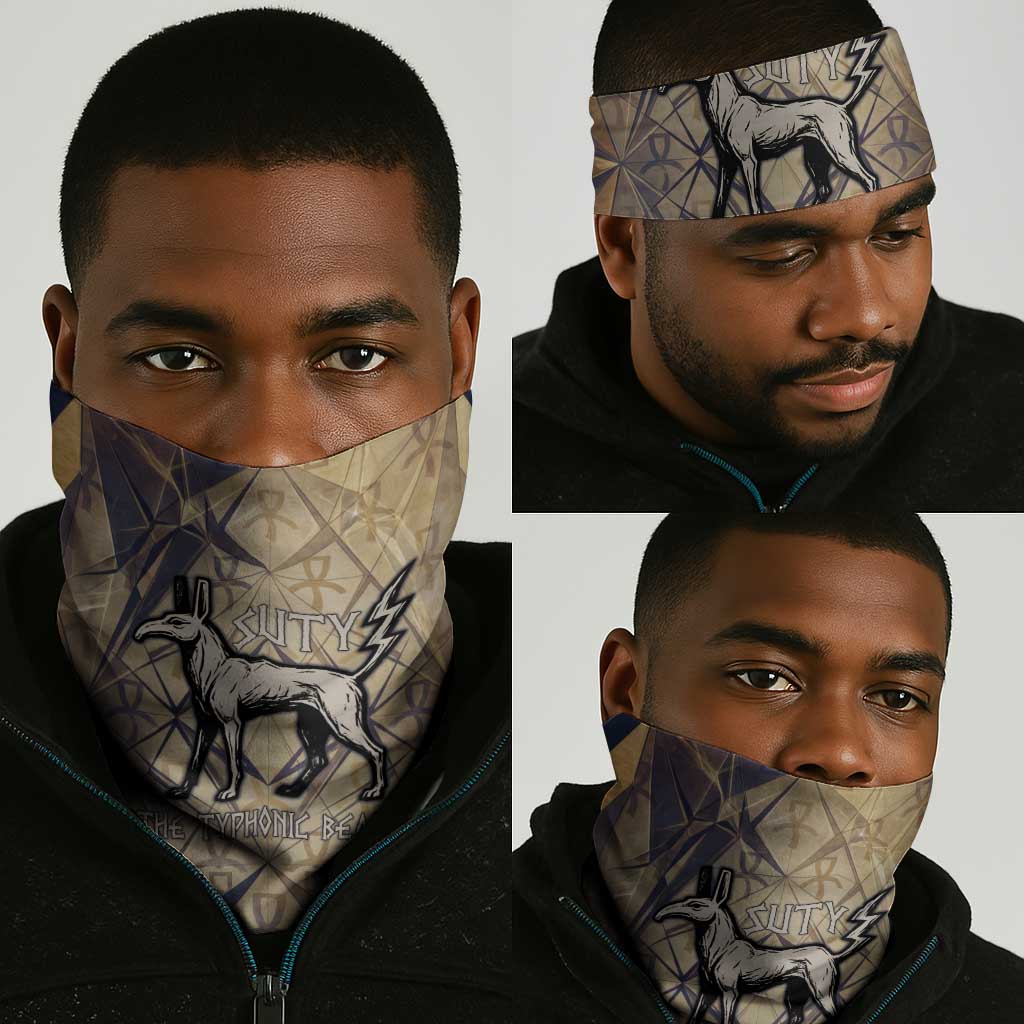 Suty Neck Gaiter with Typhonic Beast Staff Ancient Egypt Symbolism