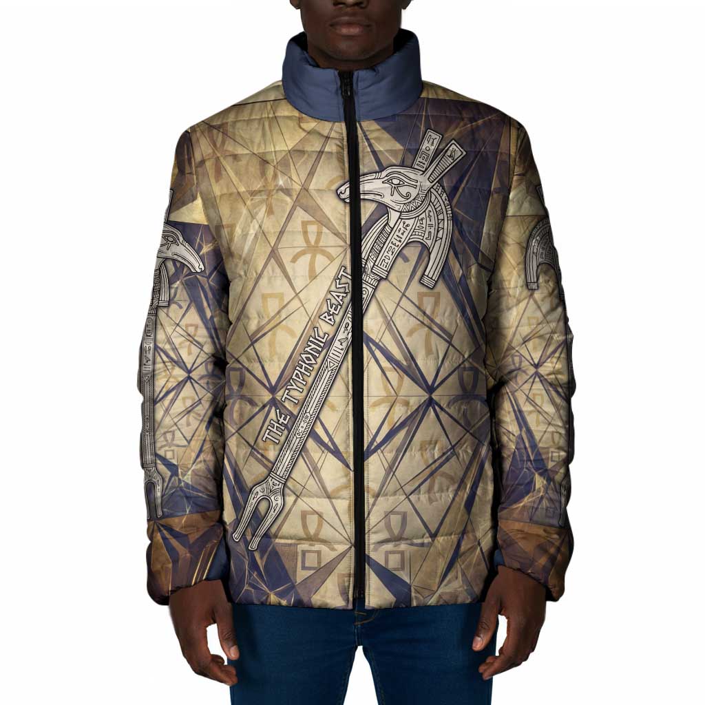 Suty Padded Jacket with Typhonic Beast Staff Ancient Egypt Symbolism