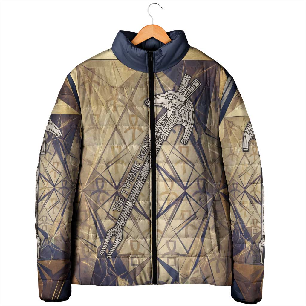 Suty Padded Jacket with Typhonic Beast Staff Ancient Egypt Symbolism