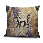 Suty Pillow Cover with Typhonic Beast Staff Ancient Egypt Symbolism