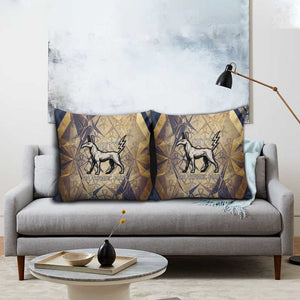 Suty Pillow Cover with Typhonic Beast Staff Ancient Egypt Symbolism