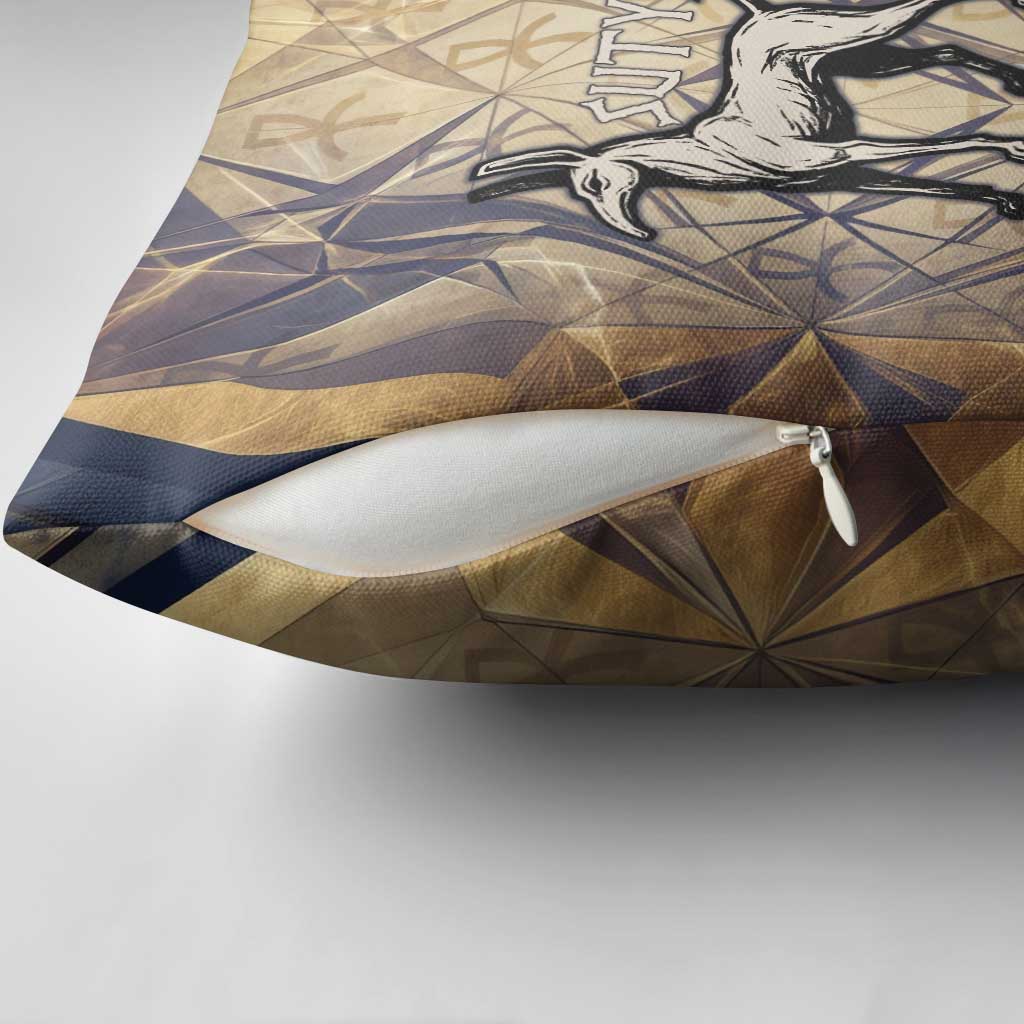 Suty Pillow Cover with Typhonic Beast Staff Ancient Egypt Symbolism