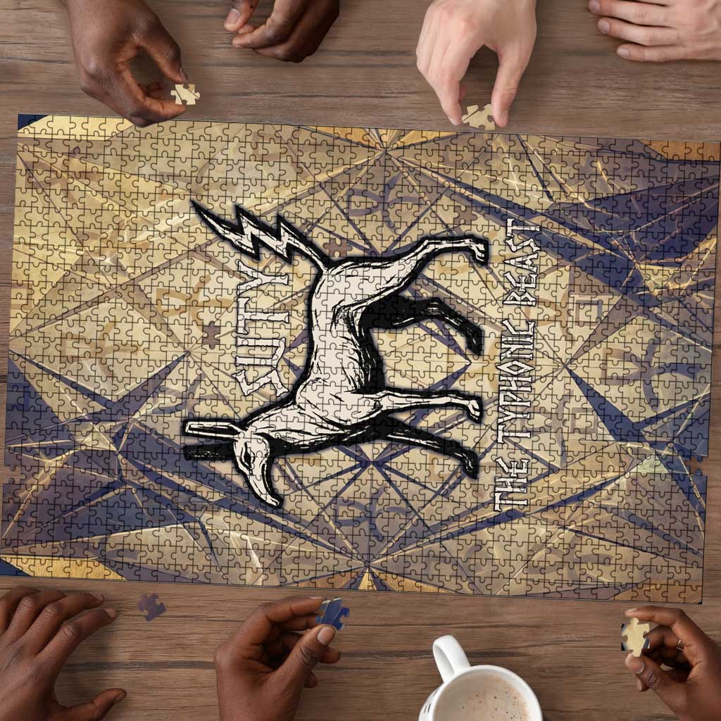 Suty Puzzle with Typhonic Beast Staff Ancient Egypt Symbolism