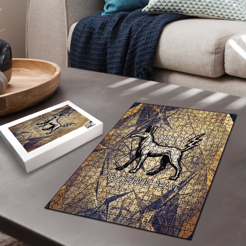 Suty Puzzle with Typhonic Beast Staff Ancient Egypt Symbolism