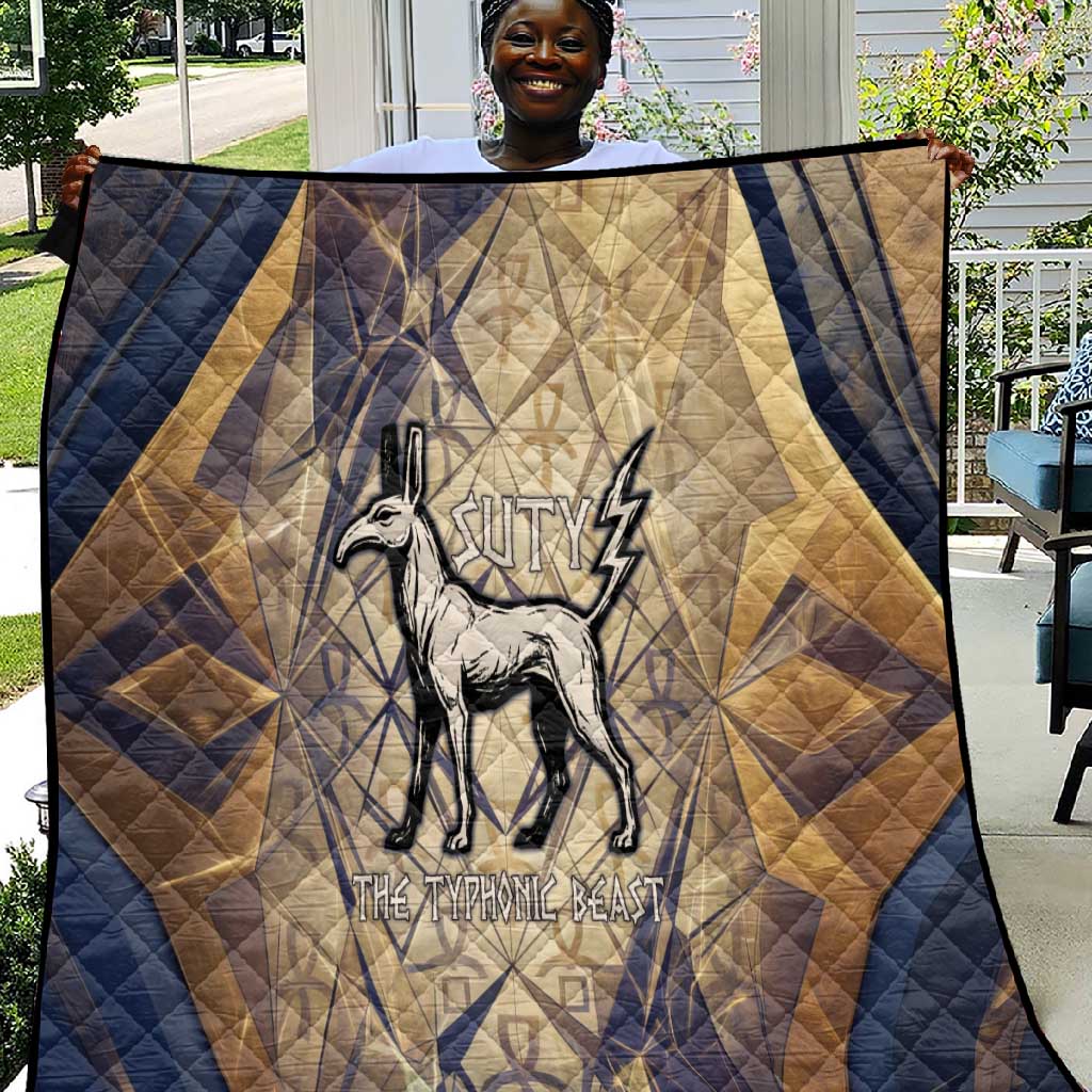Suty Quilt with Typhonic Beast Staff Ancient Egypt Symbolism