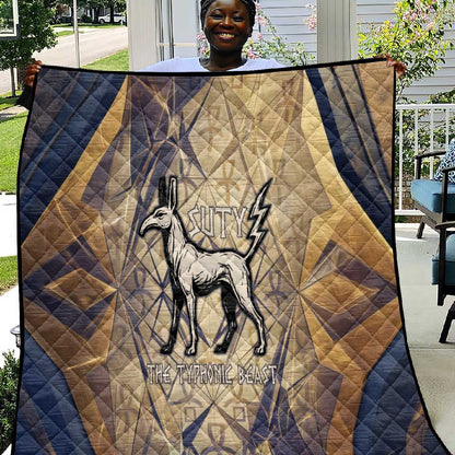 Suty Quilt with Typhonic Beast Staff Ancient Egypt Symbolism
