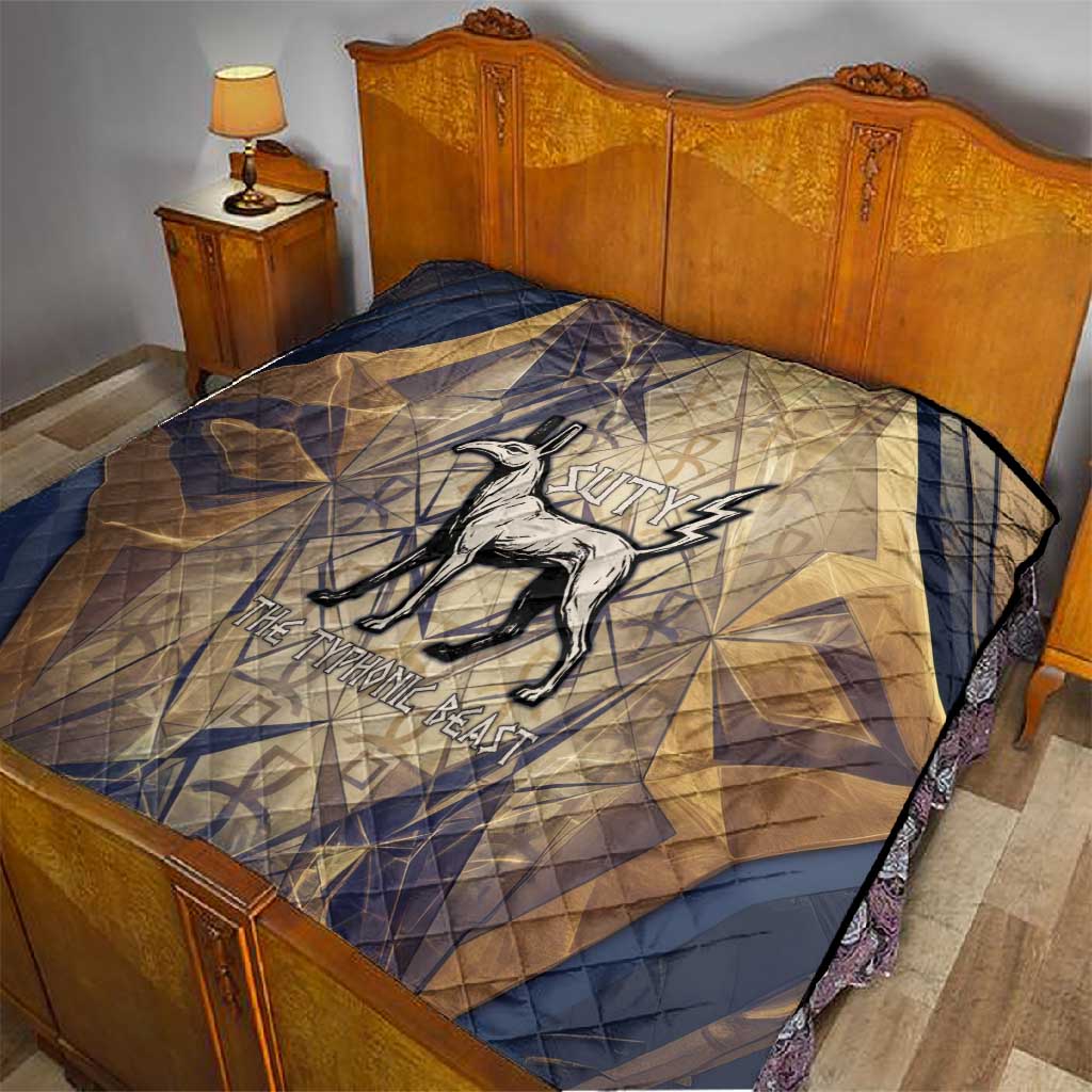 Suty Quilt with Typhonic Beast Staff Ancient Egypt Symbolism