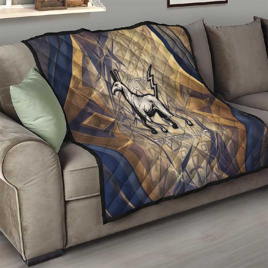 Suty Quilt with Typhonic Beast Staff Ancient Egypt Symbolism