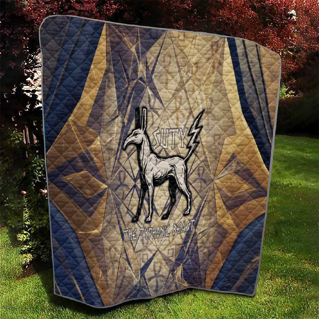 Suty Quilt with Typhonic Beast Staff Ancient Egypt Symbolism