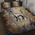 Suty Quilt Bed Set with Typhonic Beast Staff Ancient Egypt Symbolism