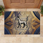 Suty Rubber Doormat with Typhonic Beast Staff Ancient Egypt Symbolism