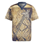 Suty Rugby Jersey with Typhonic Beast Staff Ancient Egypt Symbolism