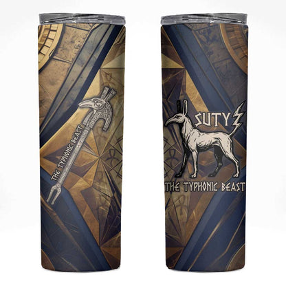 Suty Skinny Tumbler with Typhonic Beast Staff Ancient Egypt Symbolism