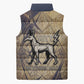 Suty Sleeveless Puffer Jacket with Typhonic Beast Staff Ancient Egypt Symbolism