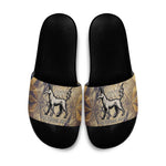Suty Slide Sandals with Typhonic Beast Staff Ancient Egypt Symbolism