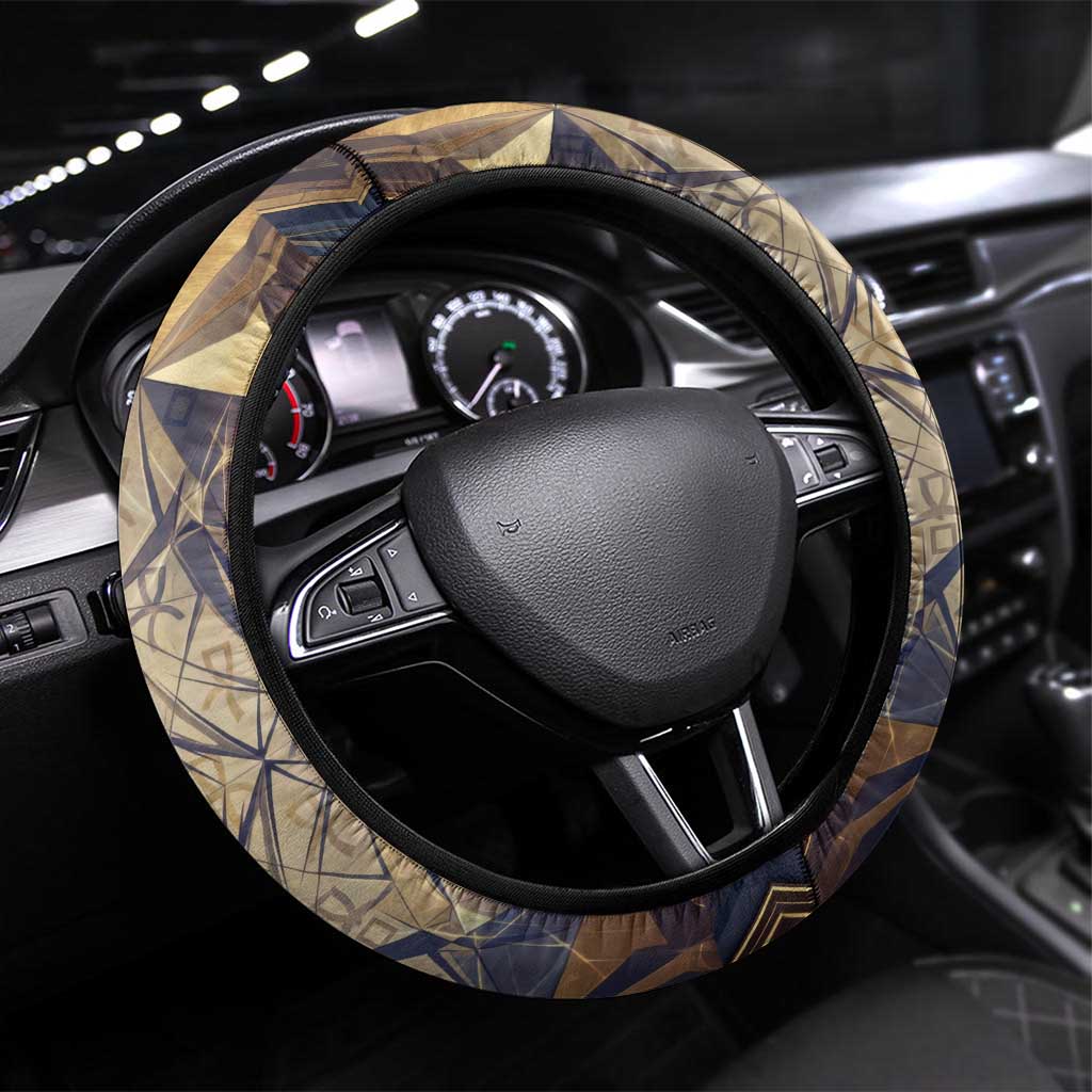 Suty Steering Wheel Cover with Typhonic Beast Staff Ancient Egypt Symbolism