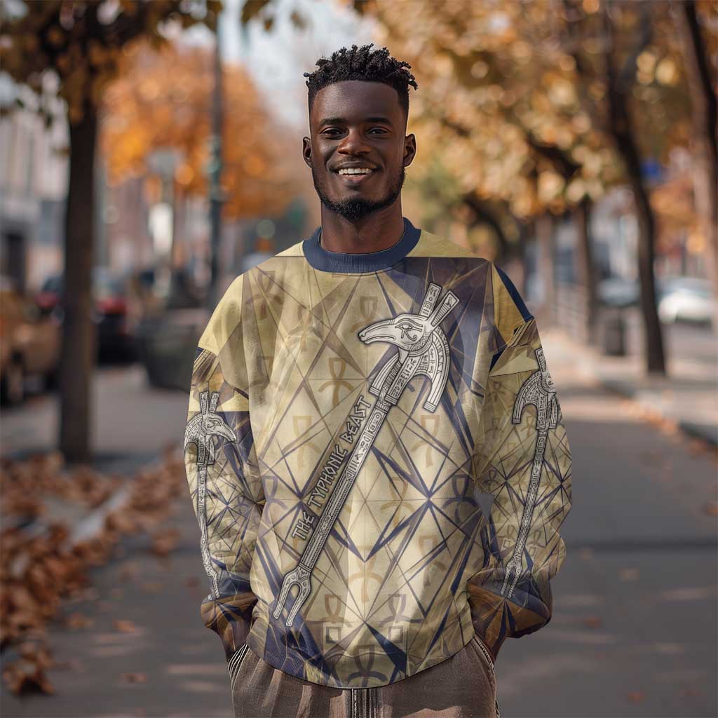 Suty Sweatshirt with Typhonic Beast Staff Ancient Egypt Symbolism